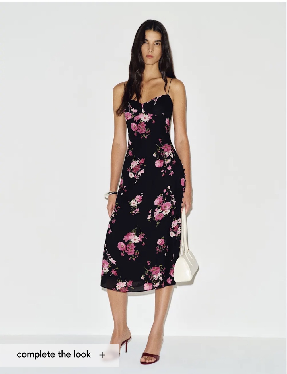 Reformation Floraison Dress Black - Size 4